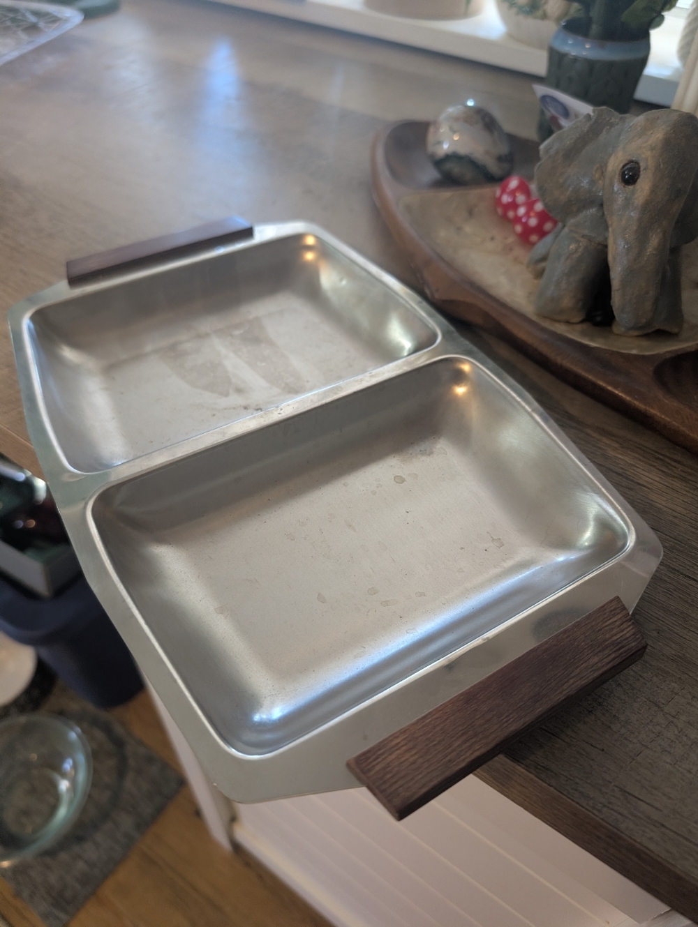 At Deco Style Double Rectangular Metal Serving Tray